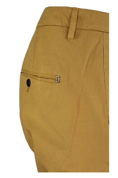 Shop Dondup Gaubert Stretch Cotton Pants Trousers In Yellow