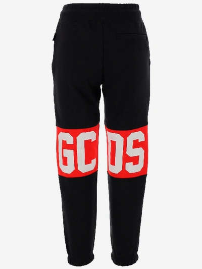Shop Gcds Trousers In Nero