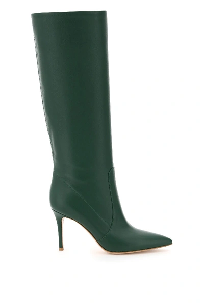 Shop Gianvito Rossi Leather Heeled Boots In Leaf