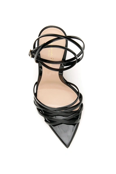 Shop Gianvito Rossi Patent Lita Sandals In Black