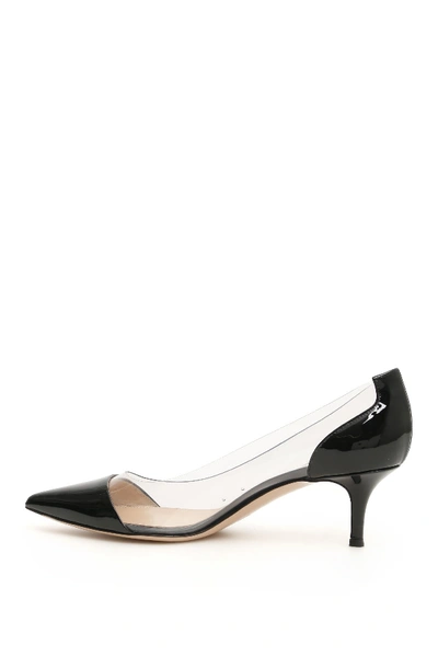 Shop Gianvito Rossi Plexi 55 Pumps In Black Trasp