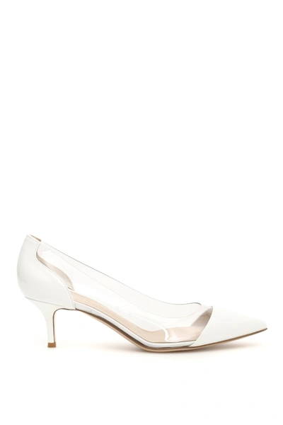 Shop Gianvito Rossi Plexi 55 Pumps In White Trasp