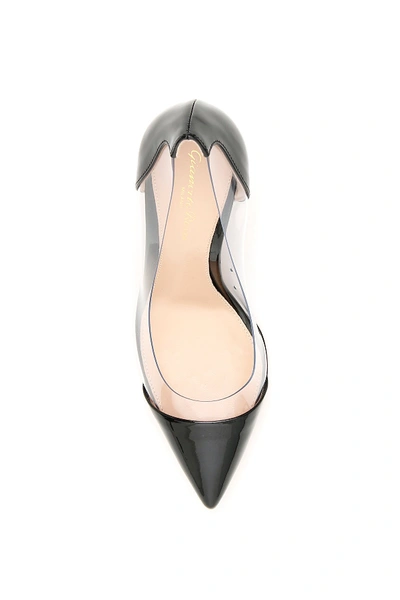 Shop Gianvito Rossi Plexi 85 Pumps In Black Trasp