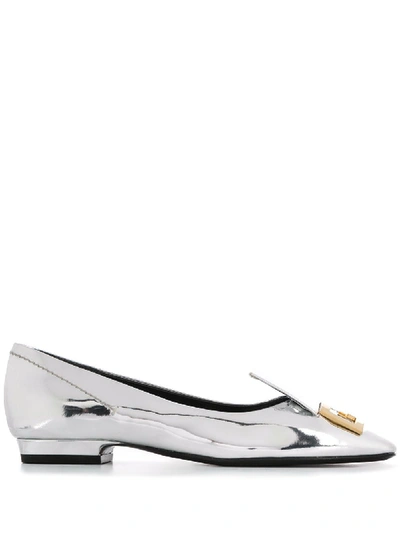 Shop Givenchy Flat Shoes In Argento