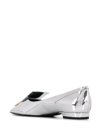 Shop Givenchy Flat Shoes In Argento