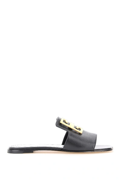 Shop Givenchy Leather Mules With 4g Logo In Black