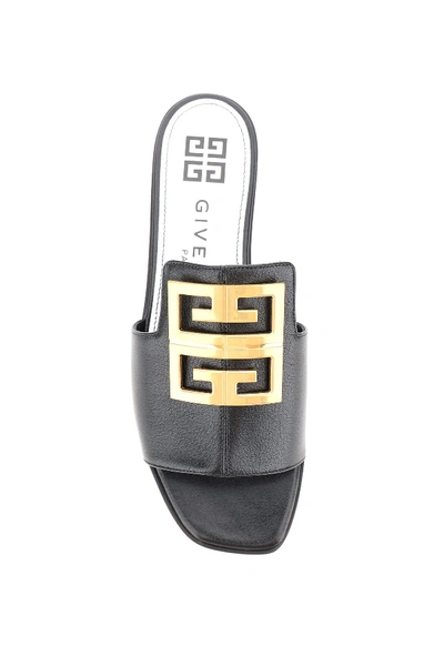 Shop Givenchy Leather Mules With 4g Logo In Black