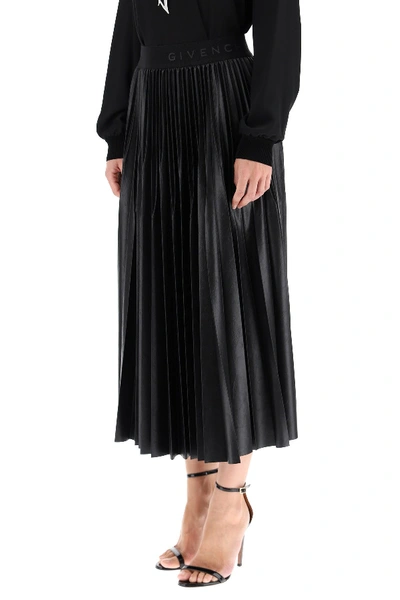 Shop Givenchy Pleated Midi Skirt In Black