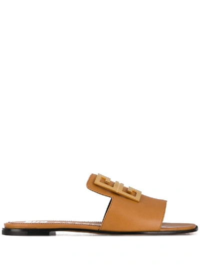 Shop Givenchy Sandals Leather Brown