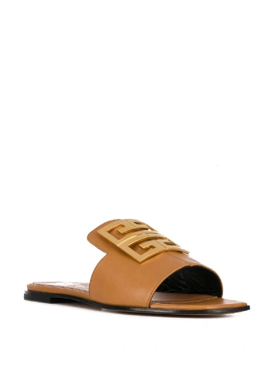 Shop Givenchy Sandals Leather Brown