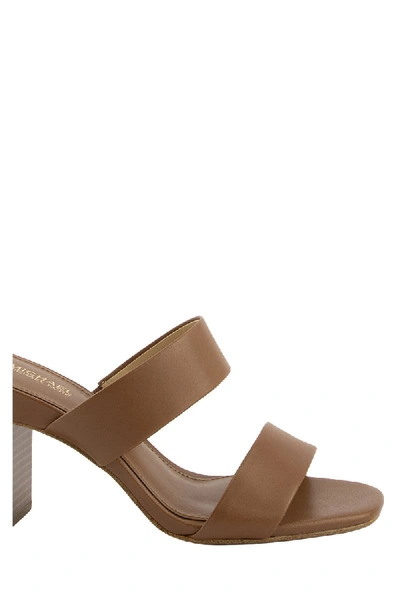 Shop Michael Kors Glenda Sandal Two Bands With Heel In Camel