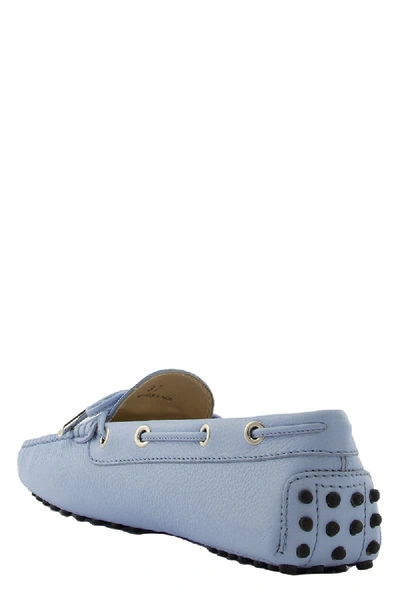 Shop Tod's Gommino Driving Shoes In Leather In Light Blue
