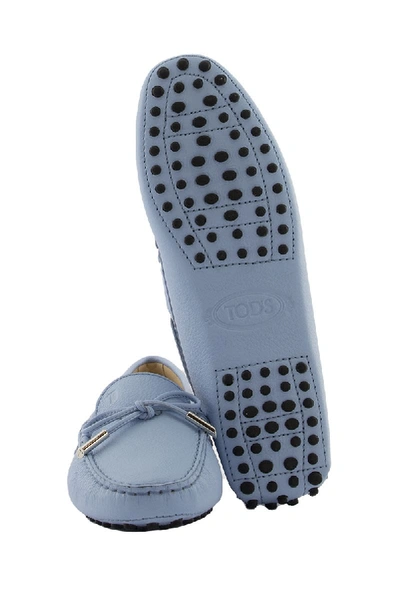 Shop Tod's Gommino Driving Shoes In Leather In Light Blue