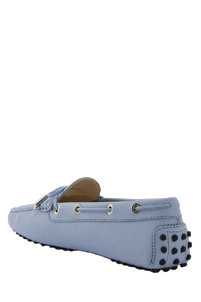 Shop Tod's Gommino Driving Shoes In Leather In Light Blue