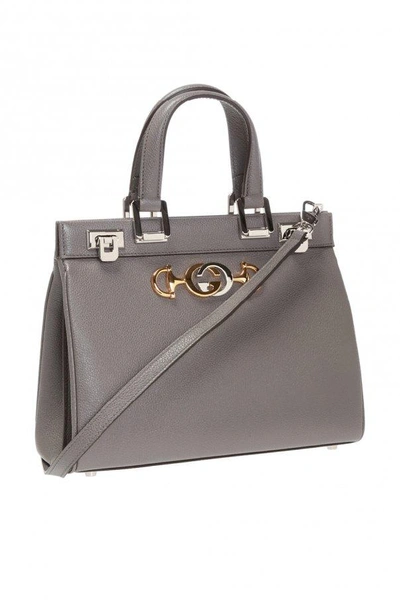 Shop Gucci Gray Zumi Bag In Rosso