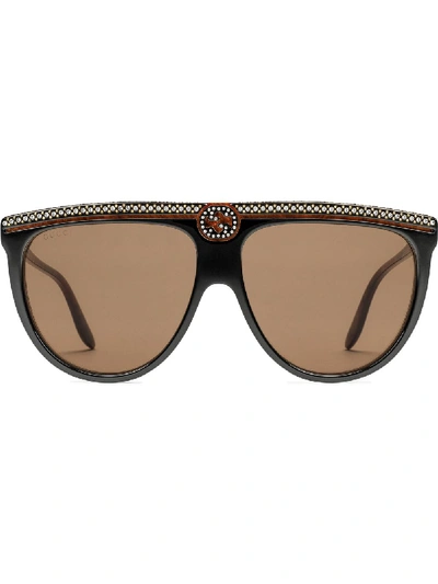 Shop Gucci Sunglasses In Nero