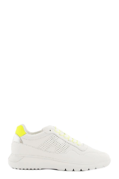 Shop Hogan H371 Interactive³ White, Yellow, Silver Sneakers In White/yellow/silver