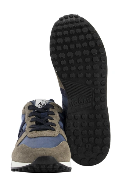 Shop Hogan H383 Brown, Blue Sneakers In Brown/blue