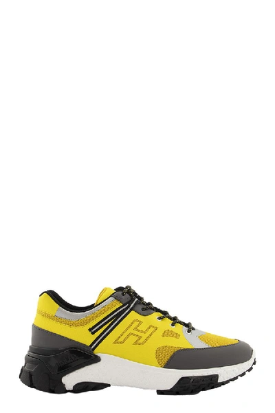 Shop Hogan H477 Urban Trek Thermoformed Yellow Sneakers In Yellow/grey