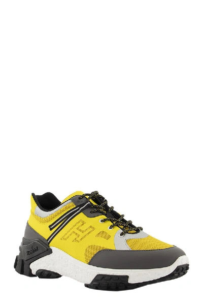 Shop Hogan H477 Urban Trek Thermoformed Yellow Sneakers In Yellow/grey