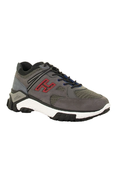 Shop Hogan H477 Sneakers Grey And Red In Grey/red