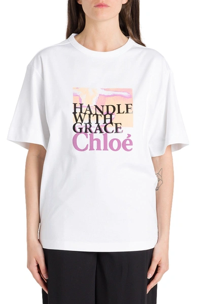 Shop Chloé Handle With Grace Tee In White