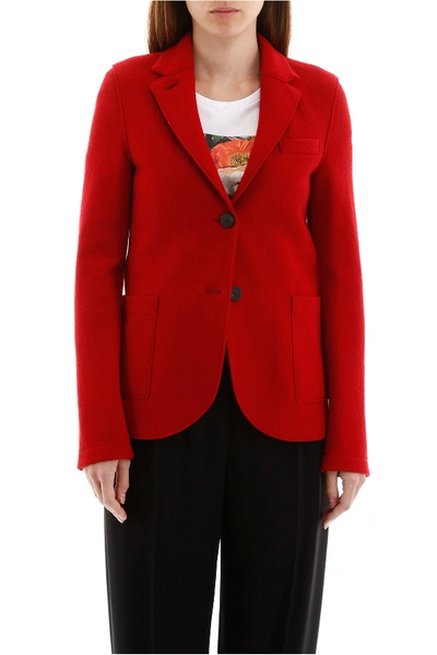 Shop Harris Wharf London Single-breasted Jacket In College Red