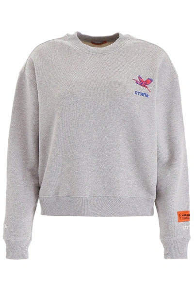 Shop Heron Preston Herons Sweatshirt In Melange Grey Multicolor