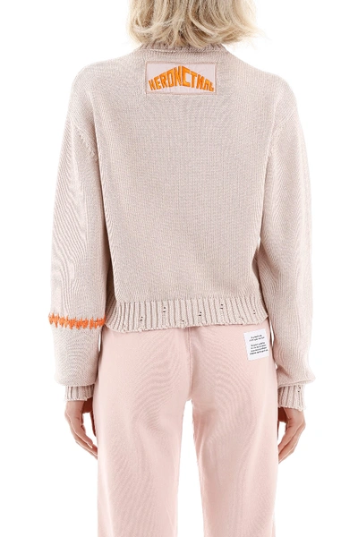 Shop Heron Preston Knit Jumper In Light Pink Orange