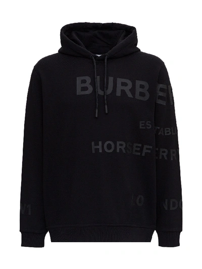 Shop Burberry Hessler Sweat Hoodie In Black