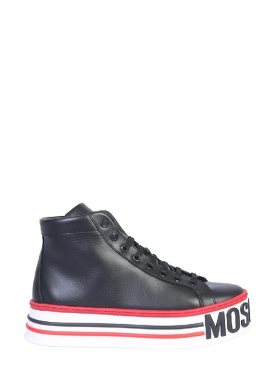 Shop Moschino High Platform Sneaker In Black