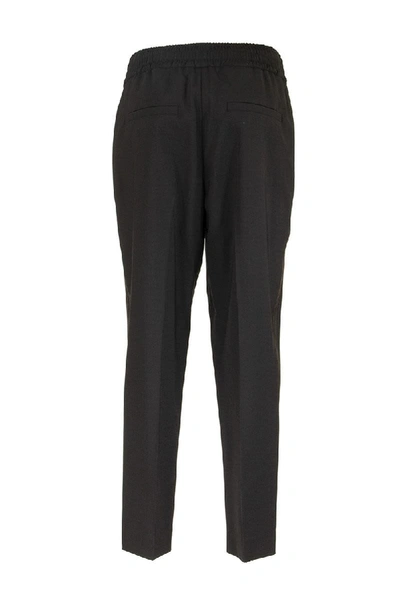 Shop Brunello Cucinelli High-rise Stretch-wool Straight Pants In Black