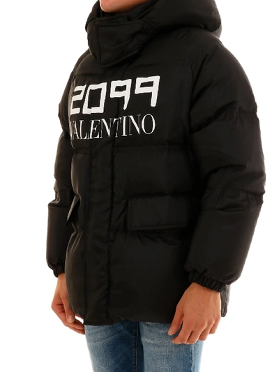 Shop Valentino Hooded Coat 2099 In Black