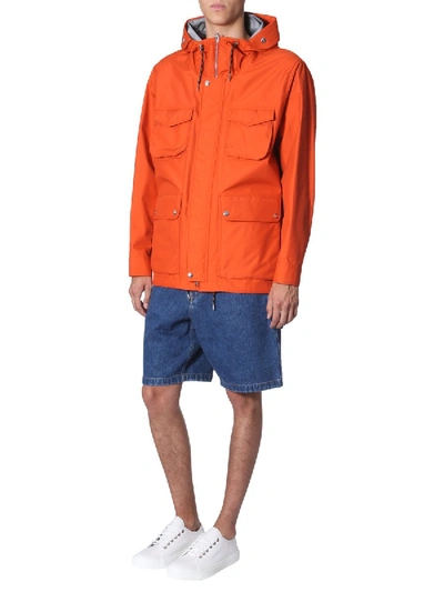 Shop Ami Alexandre Mattiussi Hooded Parka In Orange