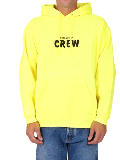 Shop Balenciaga Hoodie Crew Yellow