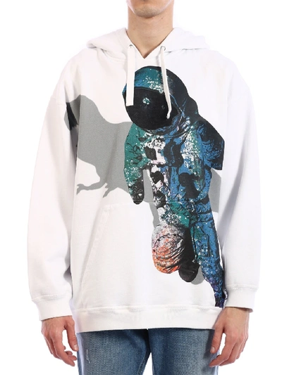 Shop Valentino Hoodie Infinite City White