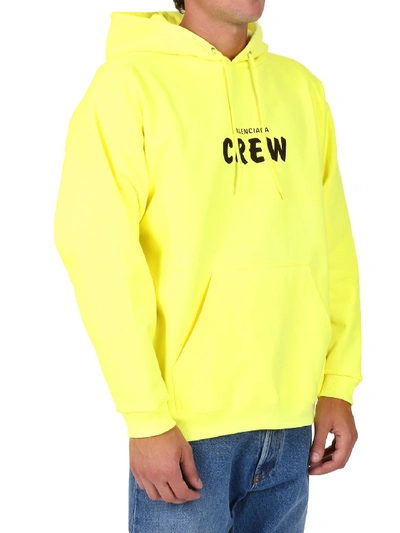 Shop Balenciaga Hoodie Crew Yellow