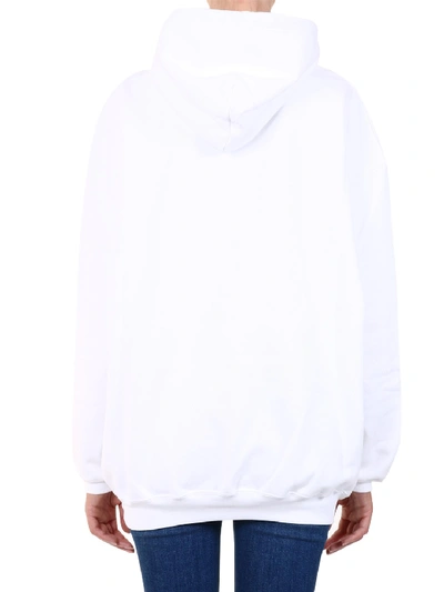 Shop Balenciaga Hoodie Logo White