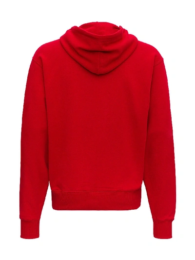 Shop Kenzo Hoodie With Contrasting Logo In Red