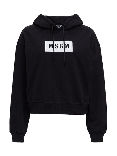 Shop Msgm Hoodie With Logo In Black