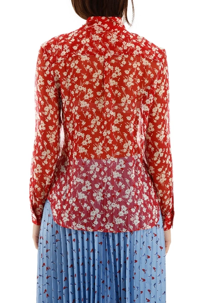 Shop Hvn Cristina Shirt In Red Wildflower