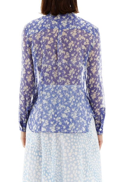 Shop Hvn Floral-printed Cristina Shirt In Purple Wildflower