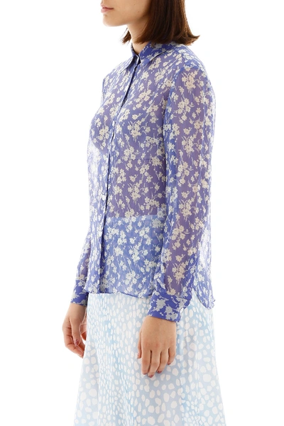 Shop Hvn Floral-printed Cristina Shirt In Purple Wildflower