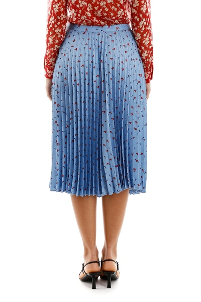 Shop Hvn Pleated Skirt In Blue High Heel