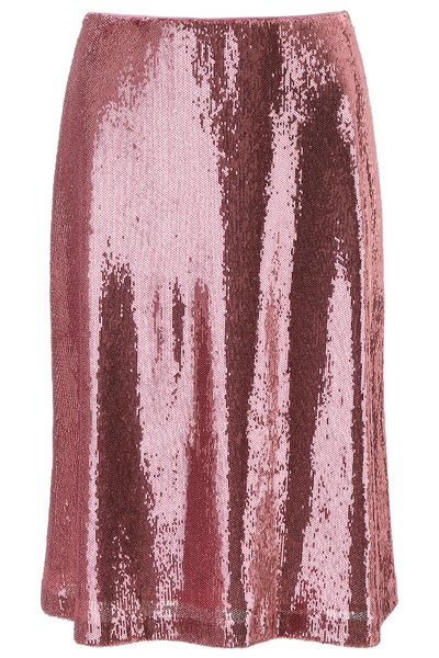 Shop Hvn Sequins Viona Skirt In Pink Sequins