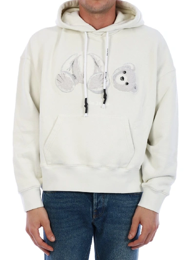 Shop Palm Angels Ice Bear Hoodie White