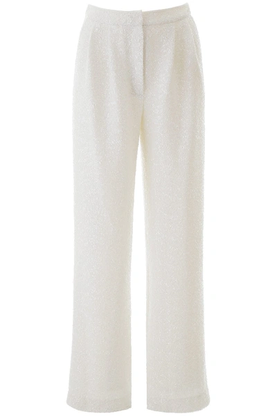 Shop In The Mood For Love Sequined Palazzo Pants In White