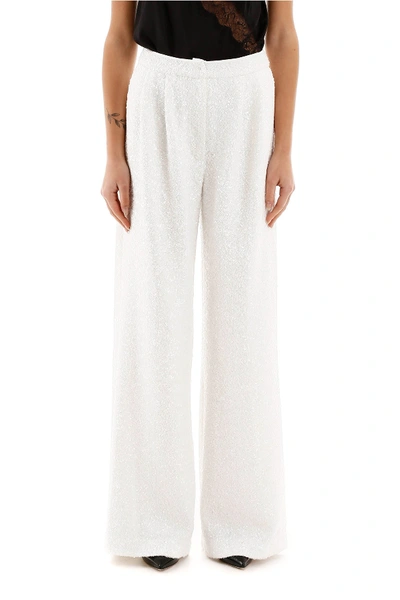 Shop In The Mood For Love Sequined Palazzo Pants In White