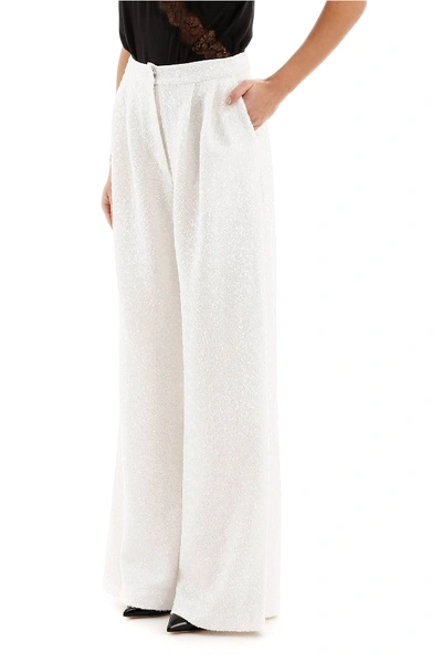Shop In The Mood For Love Sequined Palazzo Pants In White