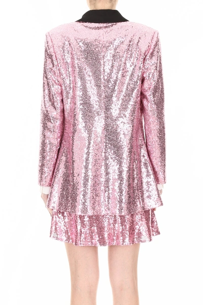 Shop In The Mood For Love Tuxedo Jacket With Sequins In Pink Barbie